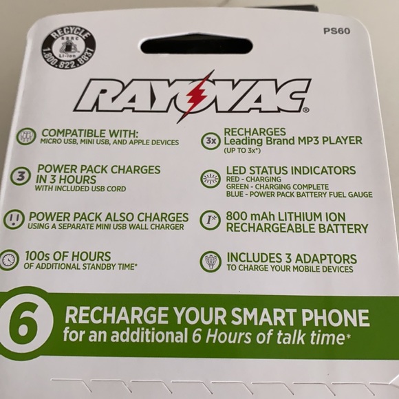 🍎FREE with purchase🍎Rayovac Rechargeable Power-pack - New - Picture 5 of 7